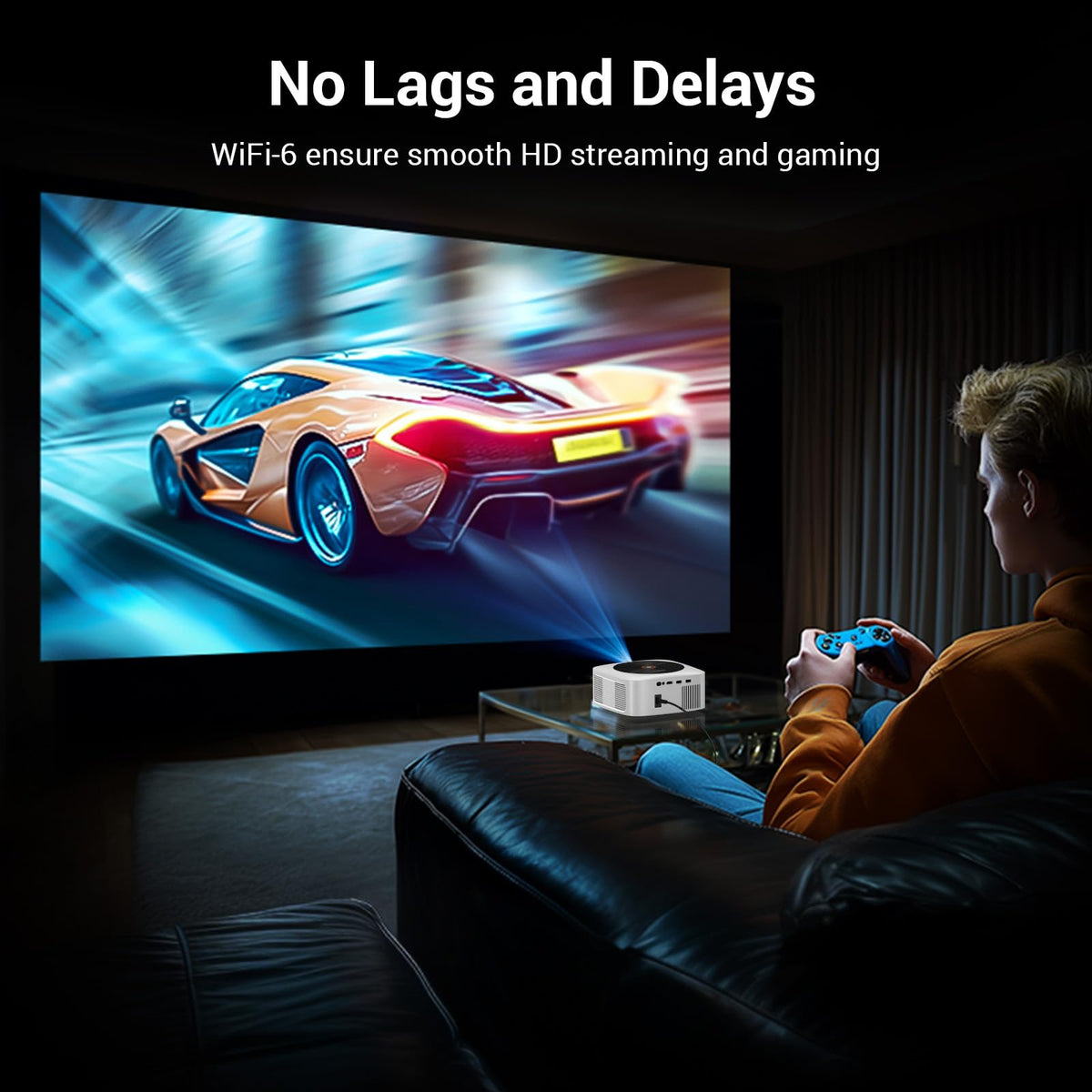 Projecteur extérieur intelligent HAPPRUN 1500 lumens ANSI, résolution 4K – Modèle pratique