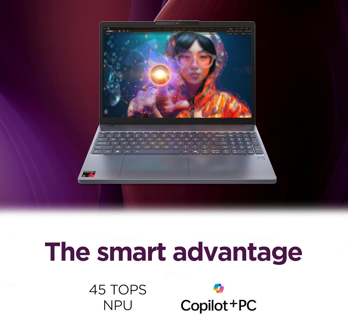 Lenovo IdeaPad Slim 3X - 2025 - Ordinateur compact portable IA pour une utilisation quotidienne - Copilot+ PC - Écran WUXGA 15,3 pouces - 16 Go de mémoire - 512 Go de stockage - Qualcomm® Snapdragon® X - Gris lunaire