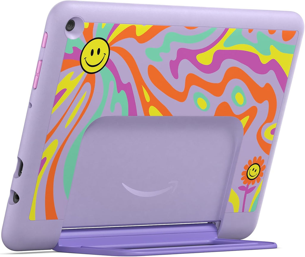 Tablette tactile Amazon Fire HD 10 Kids Pro, 6-12 ans. Écran HD lumineux de 10,1 pouces, contenu sans publicité, contrôle parental performant, autonomie de 13 heures et étui fin pour les plus grands, 32 Go, Happy Day