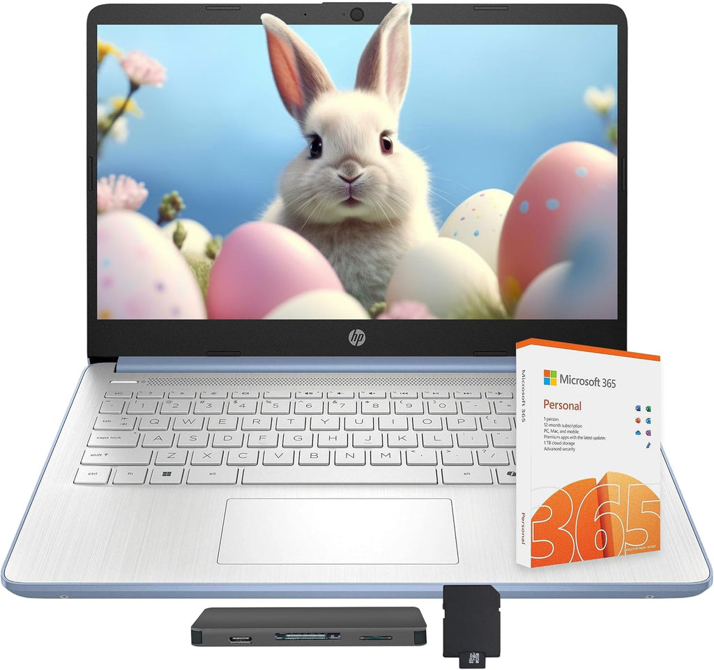Ordinateur compact portable HP Stream 14 avec AI Copilot, modèle phare pour étudiants et professionnels, processeur Intel quadricœur de 13e génération, 4 Go de RAM, 1,12 To de stockage (128 Go UFS + station d'accueil de 1 To), Office 365, Windows 11