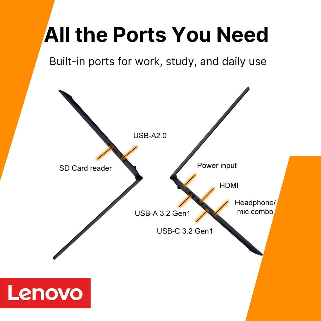 Ordinateur compact portable professionnel Lenovo IdeaPad 15,6" FHD • Microsoft Office 365 • 1,1 To de stockage • DDR4 • Processeur Intel double cœur • 1 To de stockage cloud et 128 Go de SSD • Wi-Fi 6 • Copilot AI • Windows 11 (sans souris) •
