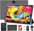 Tablette tactile Android avec clavier, 2026 Android 15, écran 10 pouces, 26 Go + 256 Go + 2 To extensible, tablette PC électronique avec processeur Gemini 8 cœurs, batterie 8 000 mAh, Wi-Fi 5G, GMS, tablette 2 en 1 avec étui, souris et stylet (étui v