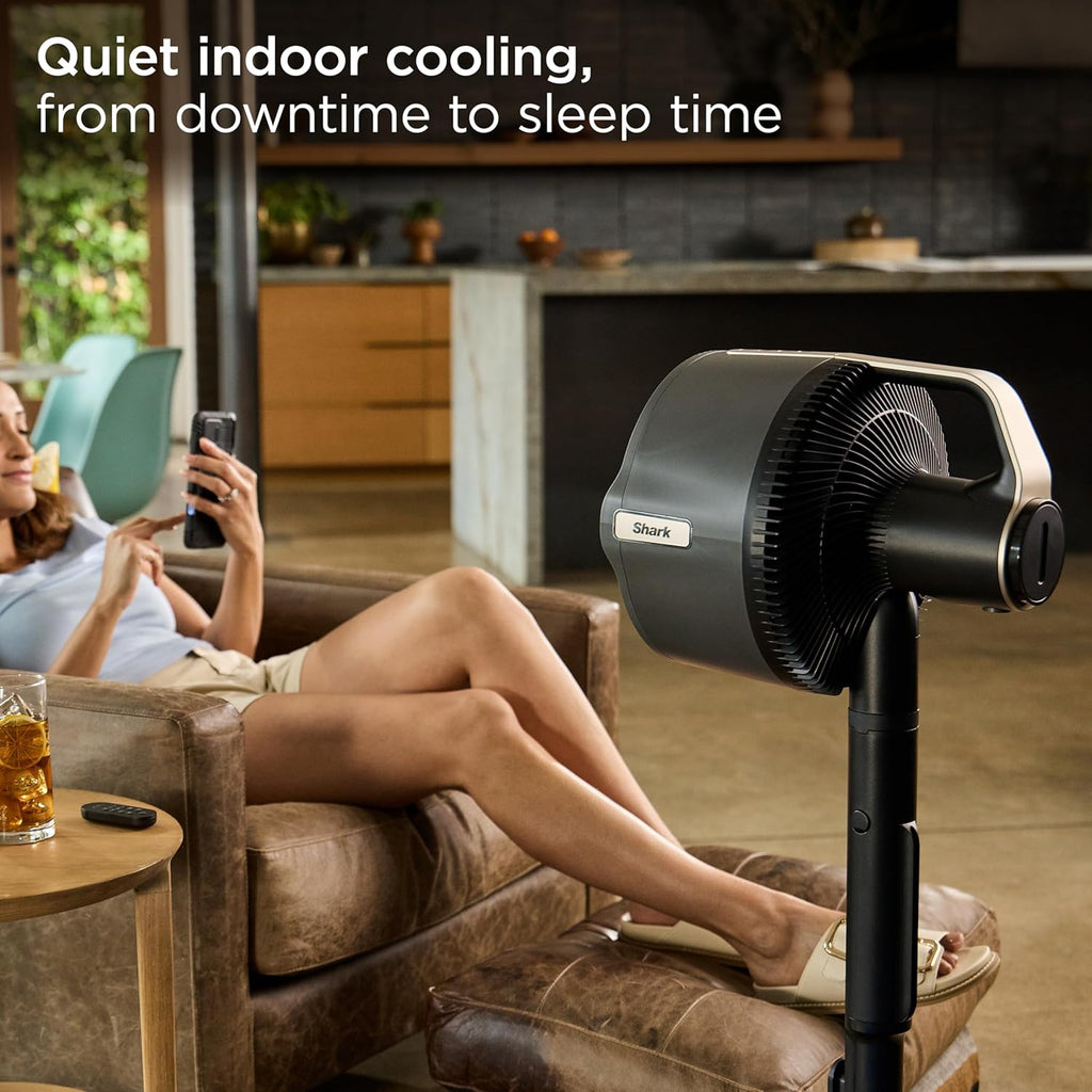 Ventilateur brumisateur Shark FlexBreeze Pro — Intérieur et extérieur, brumisation intégrée, sur pied ou à poser, dotée de ou sans fil, jusqu'à 24 h d'autonomie, oscillant, gris anthracite, FA302 (sortie 2025)