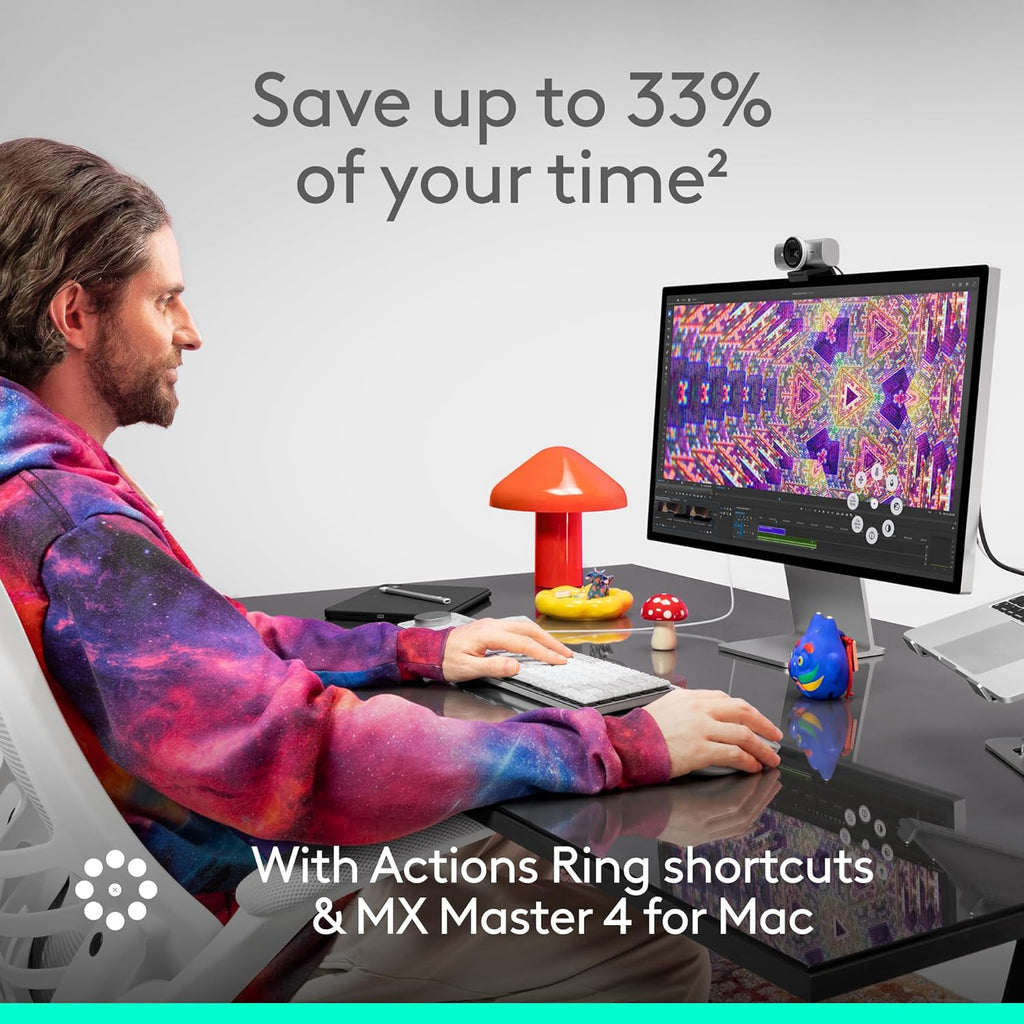Logitech MX Master 4 pour Mac, souris Bluetooth ergonomique dotée de retour haptique performant, défilement ultra-rapide, chargement USB-C, macOS, iPadOS, Windows - Noir sidéral