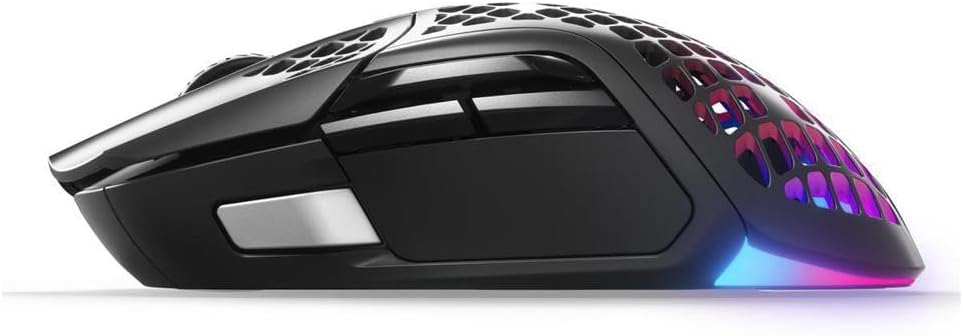 Souris gaming à connectivité sans fil SteelSeries Aerox 5 - RGB perforée - Conception ultra-légère et résistante à l'eau - 9 boutons - Bluetooth/2,4 GHz - Capteur optique TrueMove Air 18 000 DPI