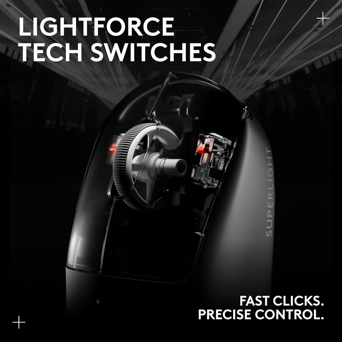 Souris gaming à connectivité sans fil Logitech G PRO X Superlight 2, 60 g, qualité professionnelle, 5 boutons programmables, capteur 44 000 DPI, taux de rapport 8 kHz, chargement USB-C pour PC/Mac - Noir