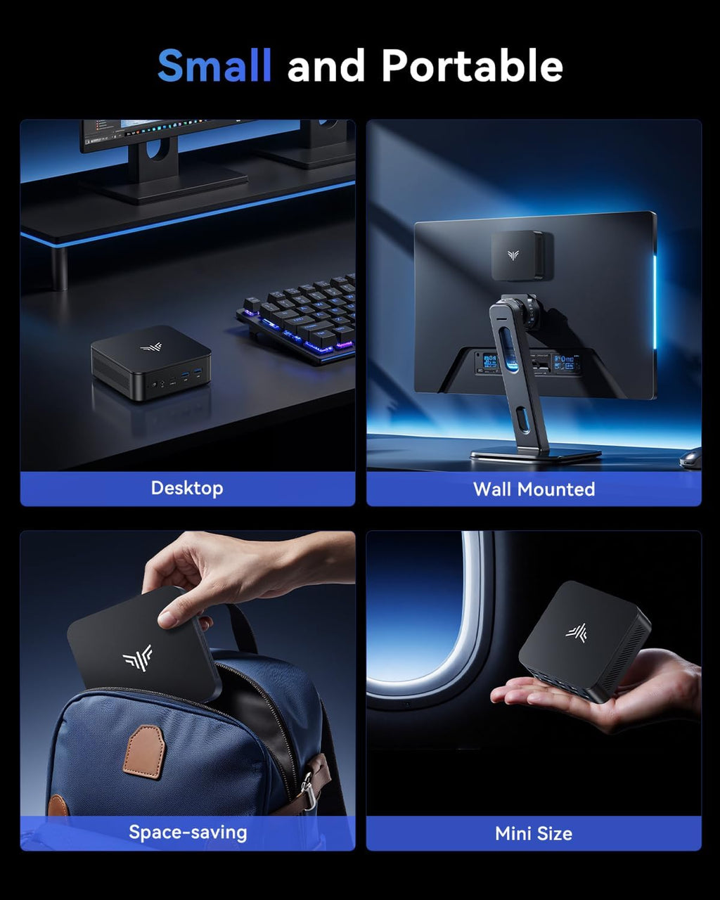 Mini PC KAMRUI E3 W-11 Pro Ryzen 3500U (Plus performant que les N150/N97 allant jusqu'à 3,7 GHz) - Ordinateur de bureau au format compact doté de 16 Go de RAM, SSD de 512 Go, compatible 4K, ports USB-C, HDMI et DisplayPort, double Wi-Fi - adapté à…