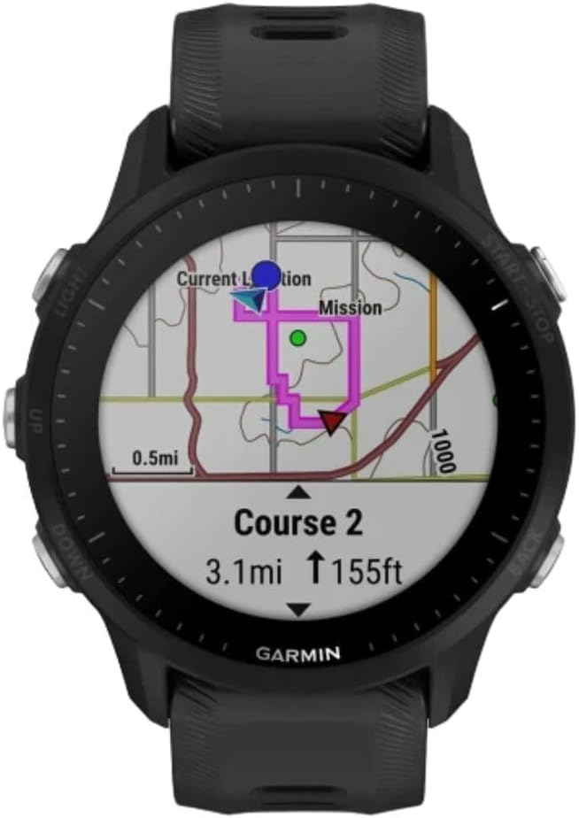 Présentation : Garmin 010-02638-10 Forerunner® 955 Montre connectée GPS de course à pied conçue pour les triathlètes Batterie longue durée Noir