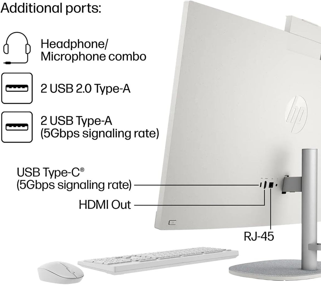 Ordinateur de bureau professionnel tout-en-un HP 27" FHD tactile doté de AI Copilot, processeur Intel Ultra 7 155U à 12 cœurs (plus performant que l'i7-1355U), clavier et souris à connectivité sans fil, Wi-Fi 6, Windows 11 Pro (64 Go de RAM | SSD de…
