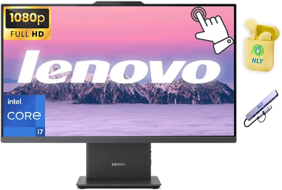 Ordinateur de bureau tout-en-un Lenovo IdeaCentre 27" FHD tactile, processeur Intel Core i7-13620H à 10 cœurs, 32 Go de RAM, 2,5 To de espace de stockage (SSD de 2 To + station d'accueil de 512 Go), clavier et souris à connectivité sans fil, Windows…