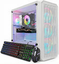 Ordinateur de bureau gaming STGAubron : processeur AMD Ryzen 3 3200G 3,6 GHz, carte graphique Radeon RX 580 8 Go, 16 Go de RAM DDR4, SSD 1 To, Wi-Fi 6, Bluetooth 5.0, 4 ventilateurs RGB, Windows 11 Famille. – Modèle pratique