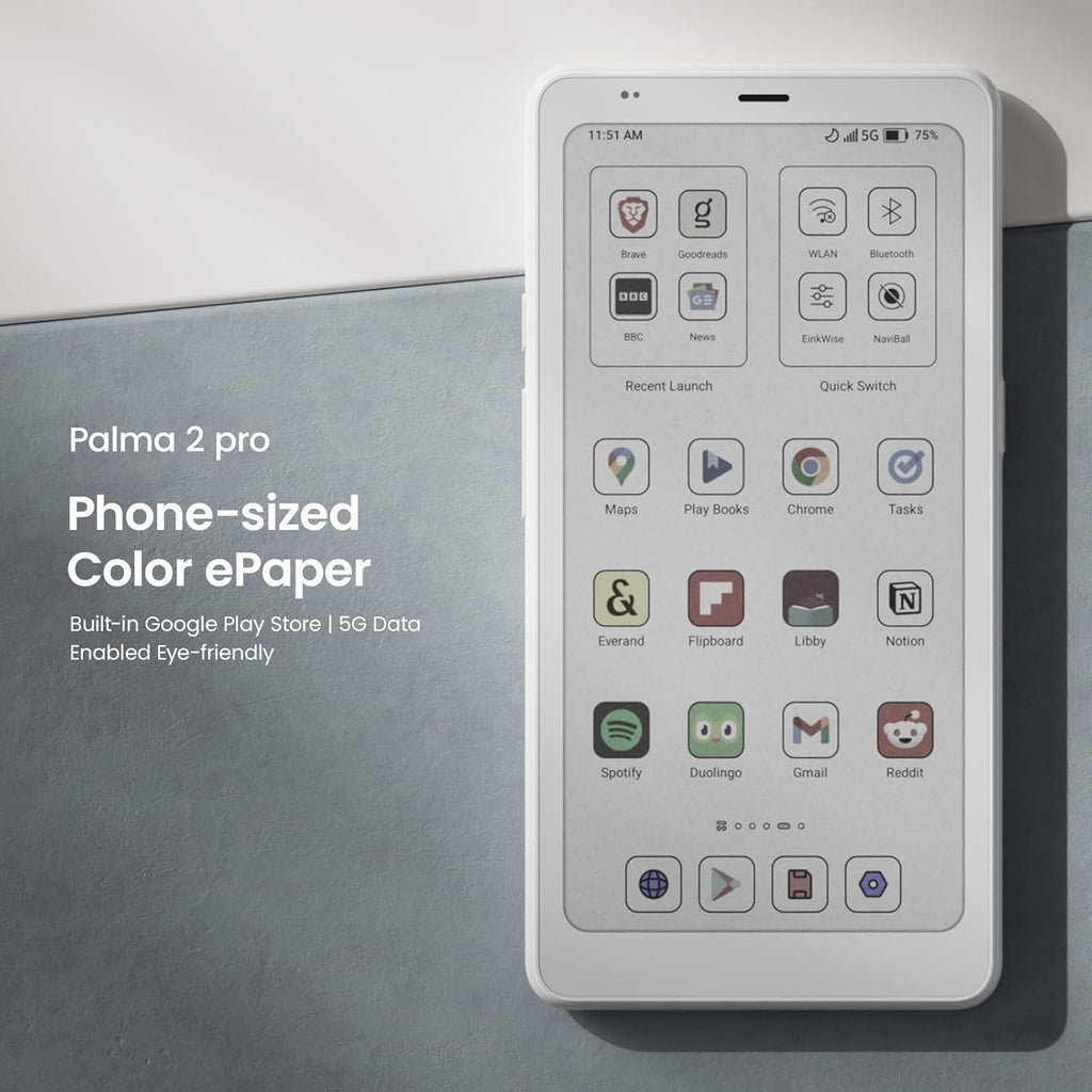 BOOX Palma2 Pro Liseuse ePaper Mobile 8G 128G 150PPI en mode couleur (blanc) – Modèle pratique