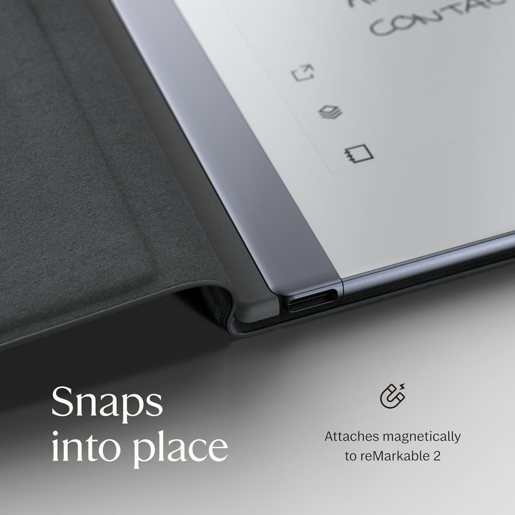 Pack reMarkable Essentials - Étui en cuir | Tablette tactile graphique reMarkable 2 | Tablette d'écriture 10,3 pouces noir et blanc avec stylet et gomme intégrée, et étui en cuir noir premium
