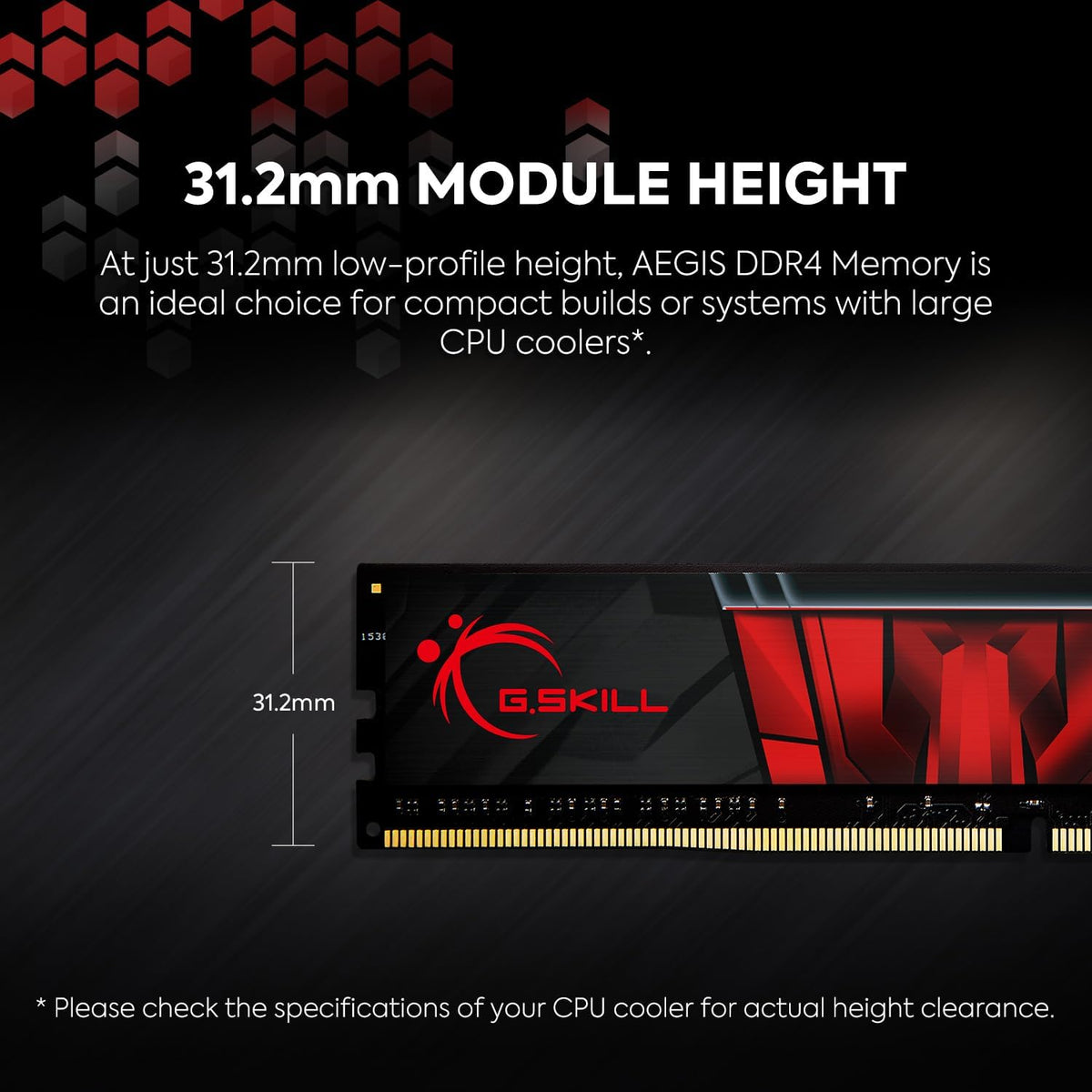 Mémoire RAM DDR4 G.SKILL AEGIS Series (XMP) 16 Go (2 x 8 Go) 3 200 MT/s CL16-18-18-38 1,35 V Intel AMD pour ordinateur de bureau U-DIMM (F4-3200C16D-16GIS) – Modèle pratique
