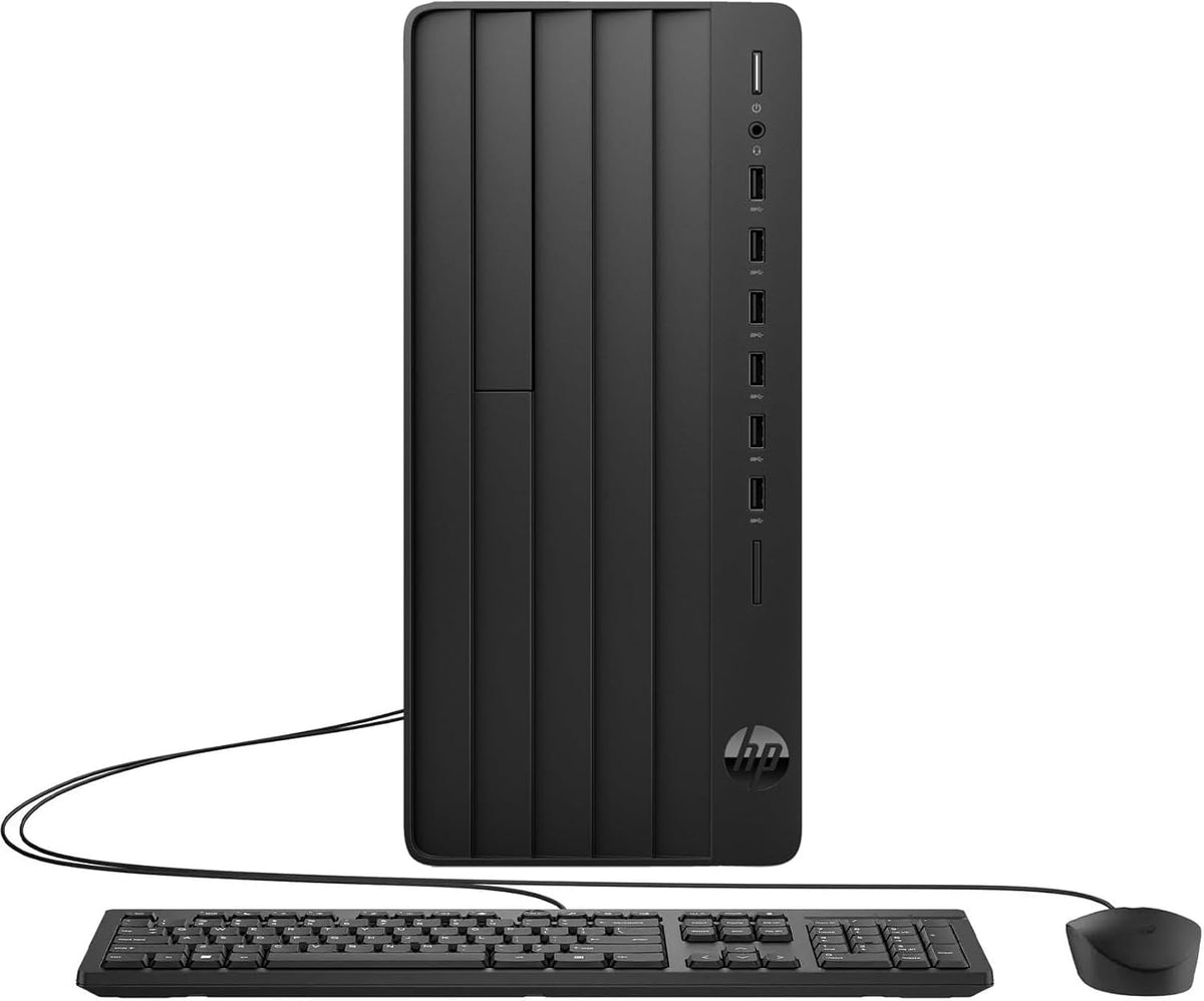 Ordinateur de bureau HP (tour) pour un usage domestique, les étudiants et les professionnels : processeur Intel quadricœur de 13e génération, 16 Go de RAM DDR4, SSD PCIe de 256 Go, adaptateur Wi-Fi, ports VGA, RJ-45 et HDMI, clavier et souris…