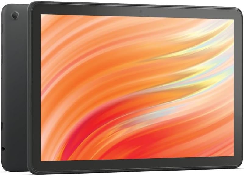Tablette tactile Amazon Fire HD 10 comme neuve, conçue pour la détente, écran Full HD 10,1 pouces aux couleurs éclatantes, processeur octocœur, 3 Go de RAM, 32 Go, noire