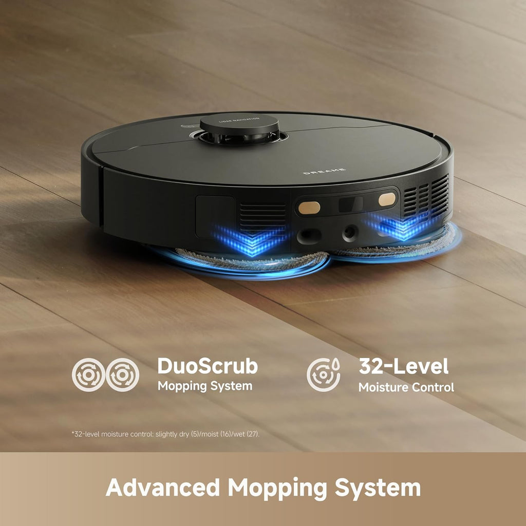 Aspirateur et laveur robot DREAME L40 Ultra Gen 2, aspiration de 25 000 Pa, brosse latérale extensible, station de nettoyage et de vidage automatique tout-en-un, commande vocale et application, noir – Modèle pratique