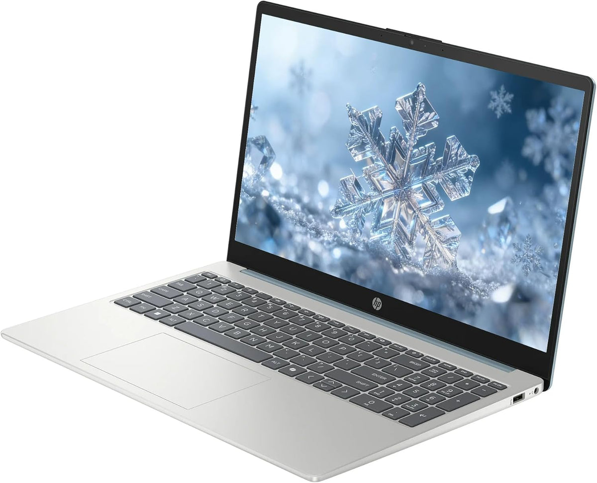Ordinateur compact portable professionnel HP 15,6" FHD tactile, Windows 11, 32 Go de RAM, SSD 1 To, processeur Intel i3-N305 à 8 cœurs, compatible avec l'intelligence artificielle Copilot, écouteurs PLUSERA et hub 8-en-1 inclus, bleu clair de lune