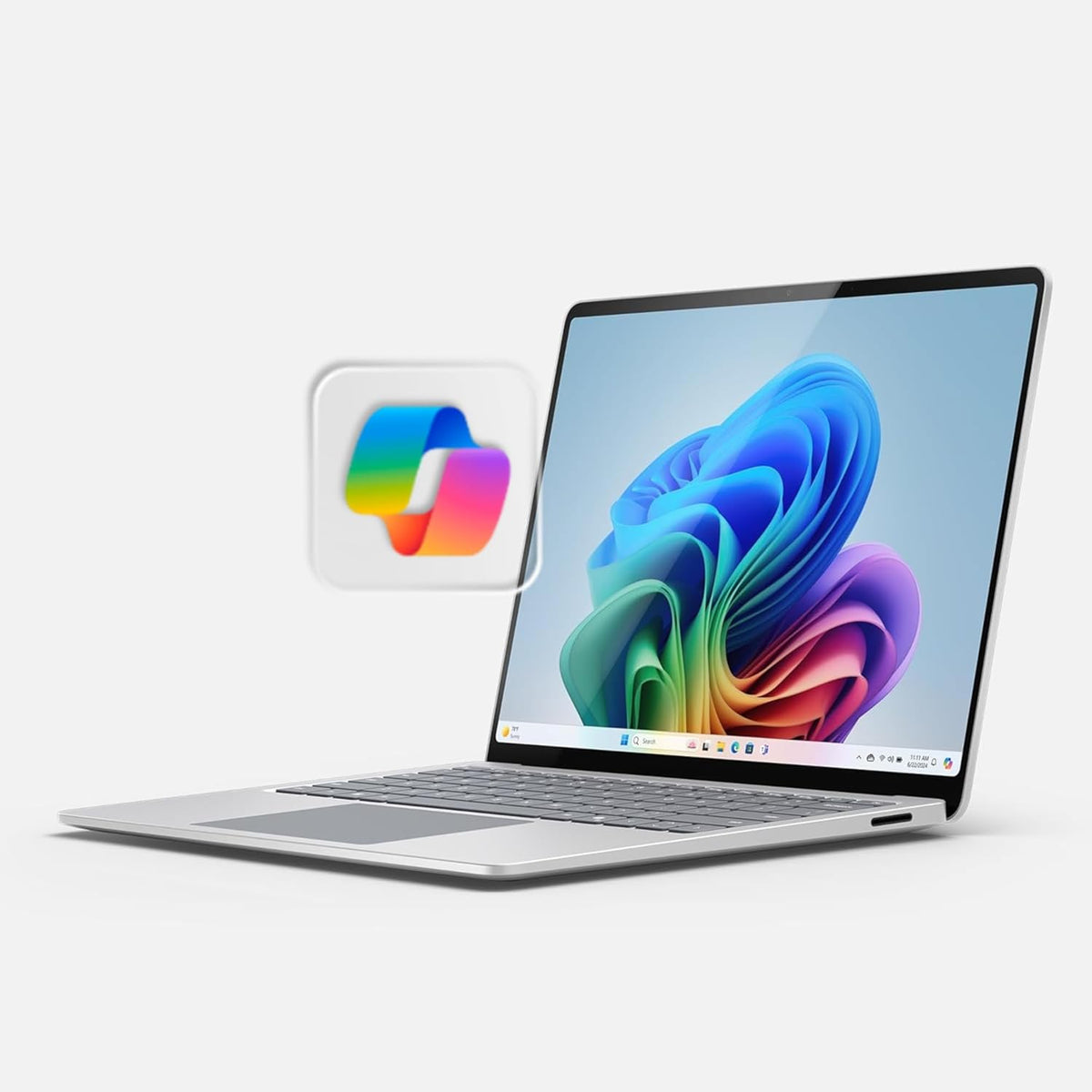 Microsoft Surface Laptop (2024) Windows 11 Copilot+ PC Écran tactile 15 pouces Snapdragon X Elite (12 cœurs) 16 Go de RAM 256 Go de stockage SSD Platine