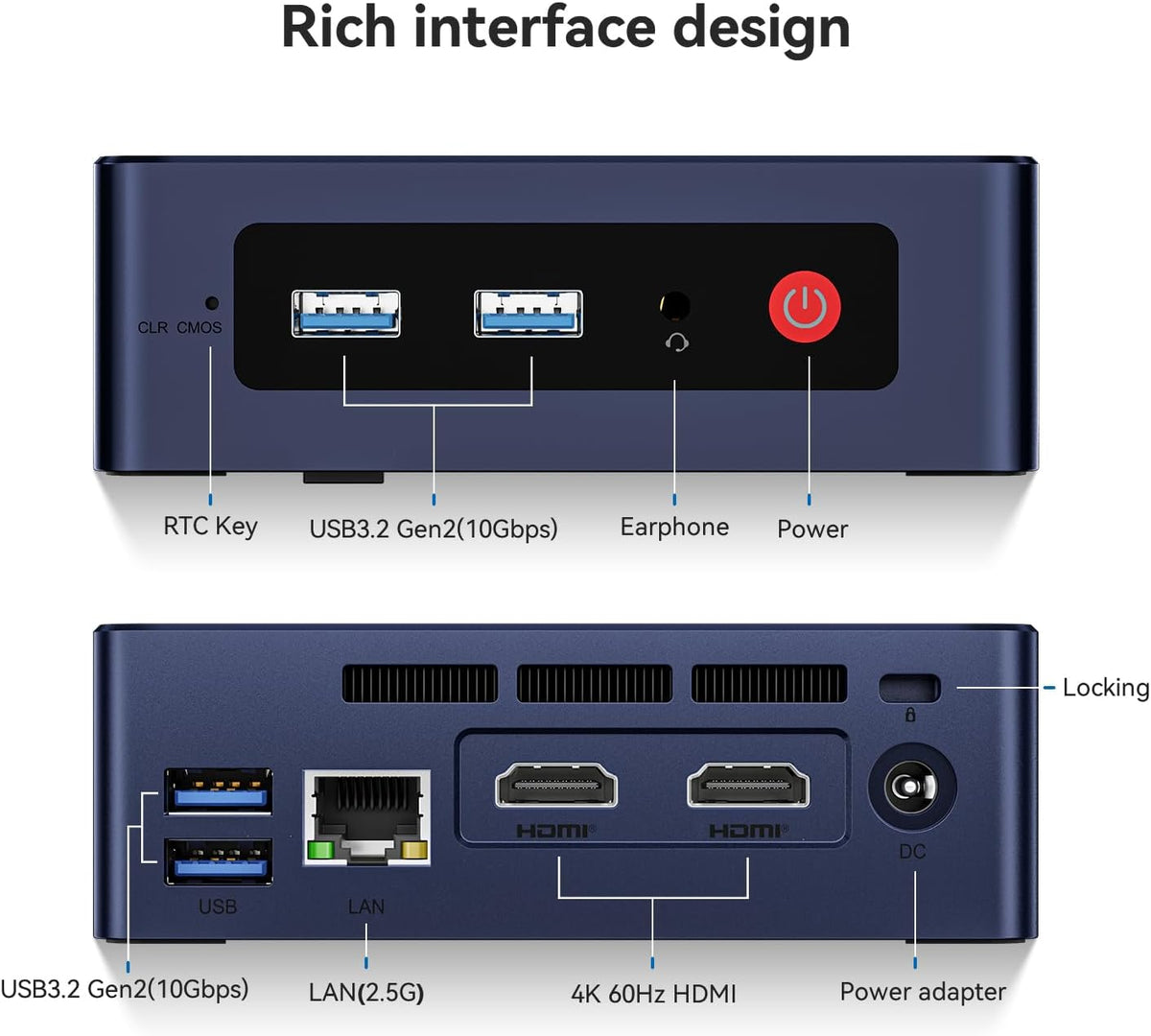 Mini PC Beelink Mini S12, mini-ordinateur de bureau quadricœur N95 de 12e génération, 16 Go de RAM DDR4, SSD de 500 Go, résolution 4K UHD, double HDMI, double Wi-Fi 2,5 Gbit/s/BT 4.0 pour bureau/domicile/HTPC/Windows 11 Home – Modèle pratique