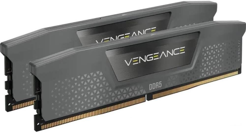 Mémoire RAM CORSAIR Vengeance DDR5 32 Go (2 x 16 Go) allant jusqu'à 6 400 MHz CL36-48-48-104 1,35 V AMD EXPO Intel XMP 3.0 pour ordinateur de bureau – Grise (CMK32GX5M2B6400Z36)