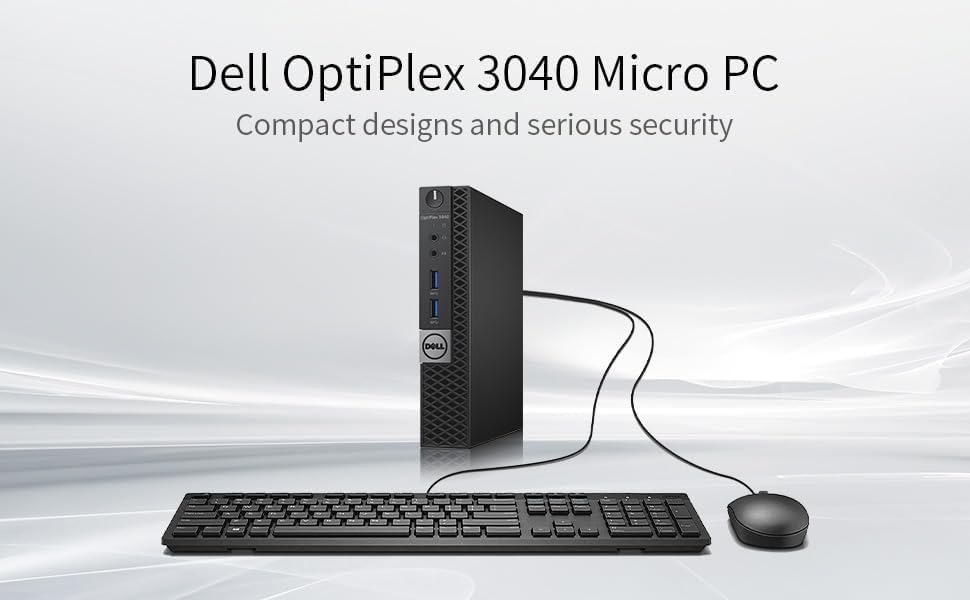 Ordinateur de bureau Dell Optiplex 3040 Micro Mini, processeur Intel Core de 6e génération à 3,20 GHz, 8 Go de RAM, SSD de 256 Go, Wi-Fi, Bluetooth, clavier et souris, Windows 11 Pro (reconditionné) – Modèle pratique