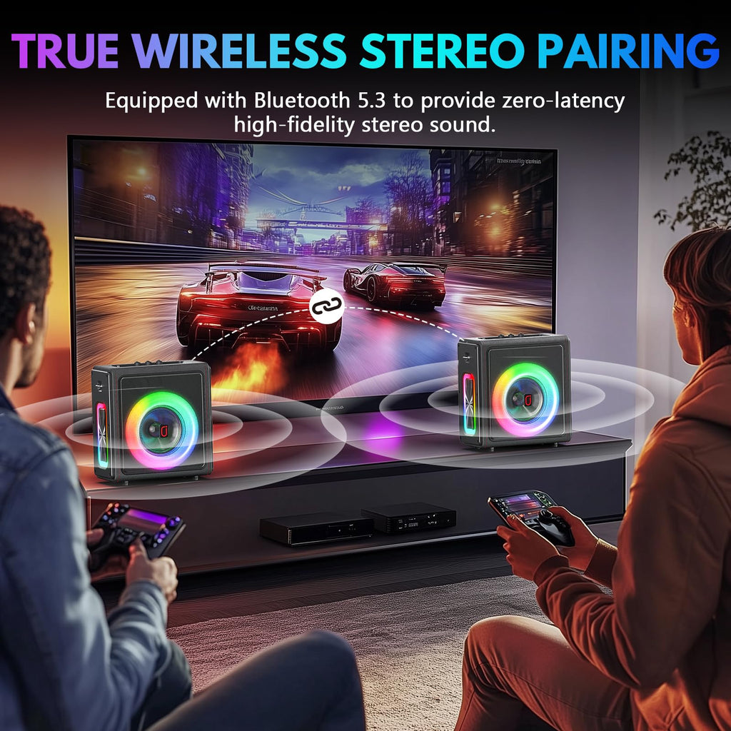 Machine de karaoké PPMIC doté de Bluetooth 5.3 et 2 microphones