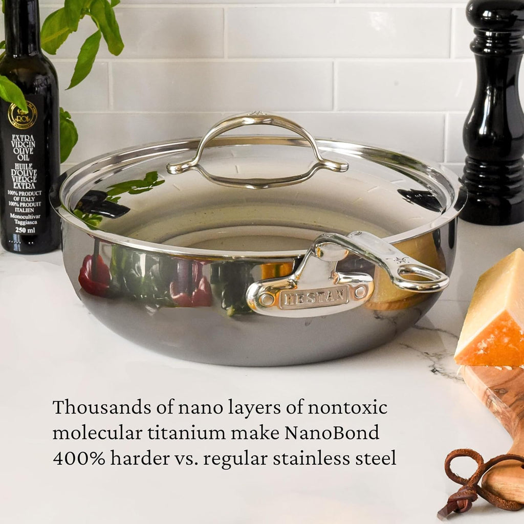 Hestan - Collection NanoBond - Poêle tout-en-un en titane, compatible doté de les plaques à induction, 3,5 litres