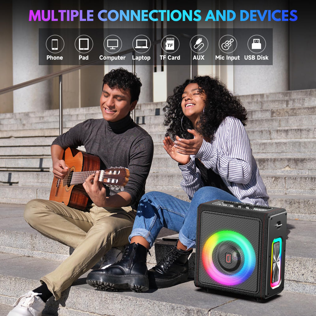 Machine de karaoké PPMIC doté de Bluetooth 5.3 et 2 microphones