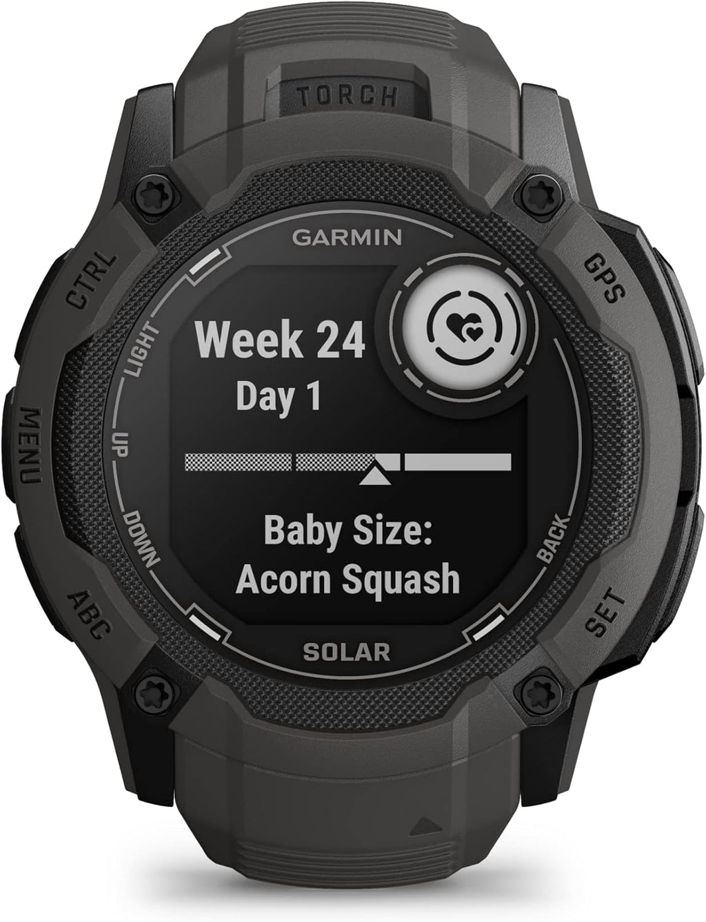 Présentation : Montre connectée GPS robuste Garmin Instinct 2X Solar avec lampe torche intégrée, recharge solaire, GNSS multibande et boîtier graphite.