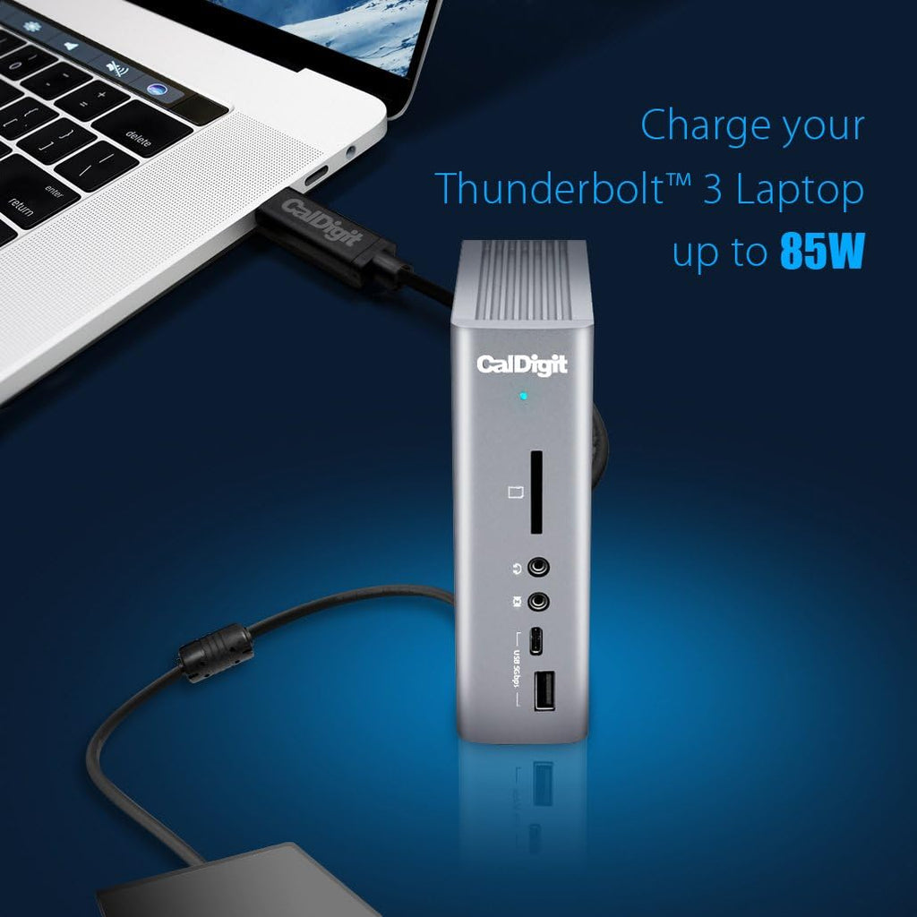 Station d'accueil CalDigit TS3 Plus Thunderbolt 3 - Charge réactif 87 W, 7 ports USB 3.1, USB-C Gen 2, DisplayPort, lecteur de carte SD UHS-II, Ethernet Gigabit pour Mac et PC, compatible Thunderbolt 4 (câble de 0,8 m)