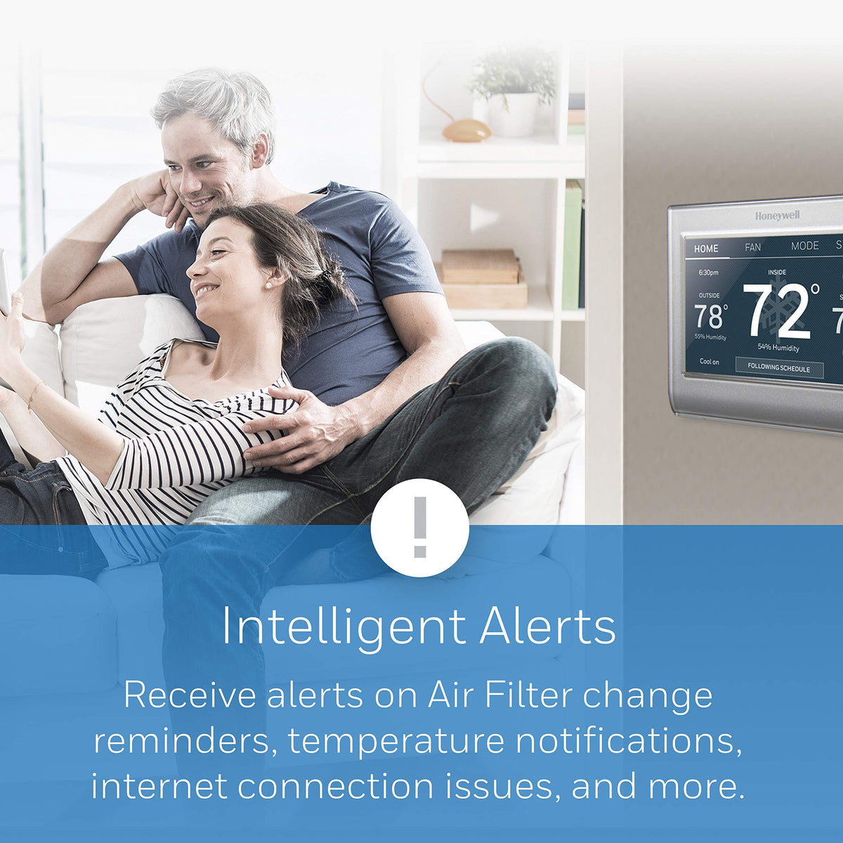 Thermostat intelligent Wi-Fi HONEYWELL HOME RTH9585WF1004 - Programmable sur 7 jours – Modèle pratique