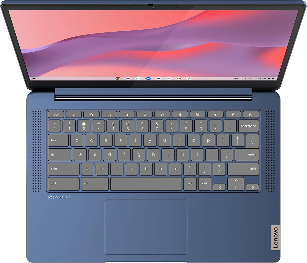 Chromebook haut de gamme Lenovo, ordinateur compact portable fin et léger avec écran tactile FHD de 14 pouces, processeur MediaTek Kompanio 520 à 8 cœurs, 4 Go de RAM, 64 Go de stockage eMMC, Wi-Fi 6, Chrome OS, bleu abysse