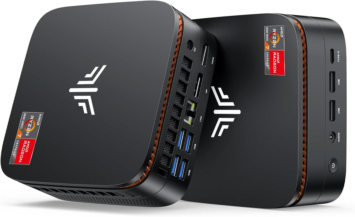 Mini PC KAMRUI AMD Ryzen 7 6800H (8 cœurs/16 threads, allant jusqu'à 4,7 GHz), 32 Go de RAM, SSD de 512 Go, triple écran, Wi-Fi 6, Bluetooth 5.2, LAN 2,5 Gbit/s, format au format compact, adapté à le bureau ou la maison.