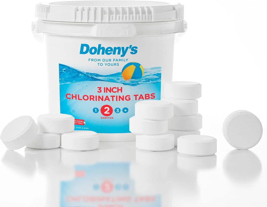 Comprimés de chlore stabilisé de 7,6 cm (3 pouces) | Désinfectant pour piscine de qualité professionnelle, longue durée, dissolution lente, trichlorure pur à 99 %, emballés individuellement - 22,7 kg (50 lb) (4,5 kg (10 lb)) pratique