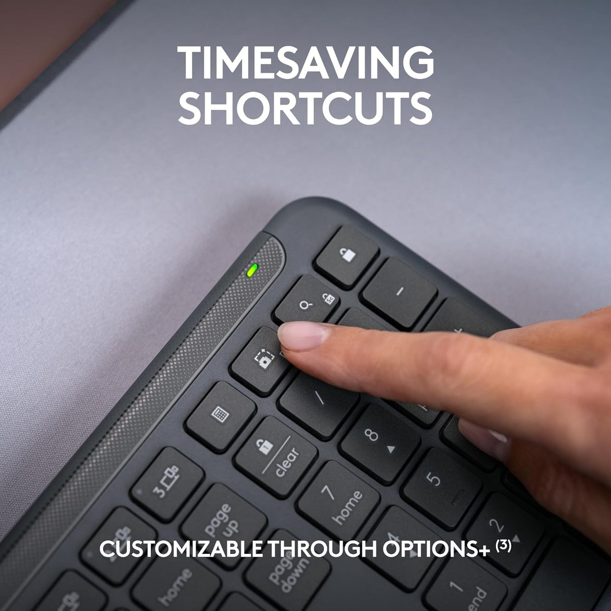 Ensemble clavier et souris à connectivité sans fil Logitech Signature Slim MK955 pour professionnels : frappe silencieuse, récepteur sécurisé, Bluetooth, certification internationale, compatible Windows/Mac/Chrome/Linux - Graphite