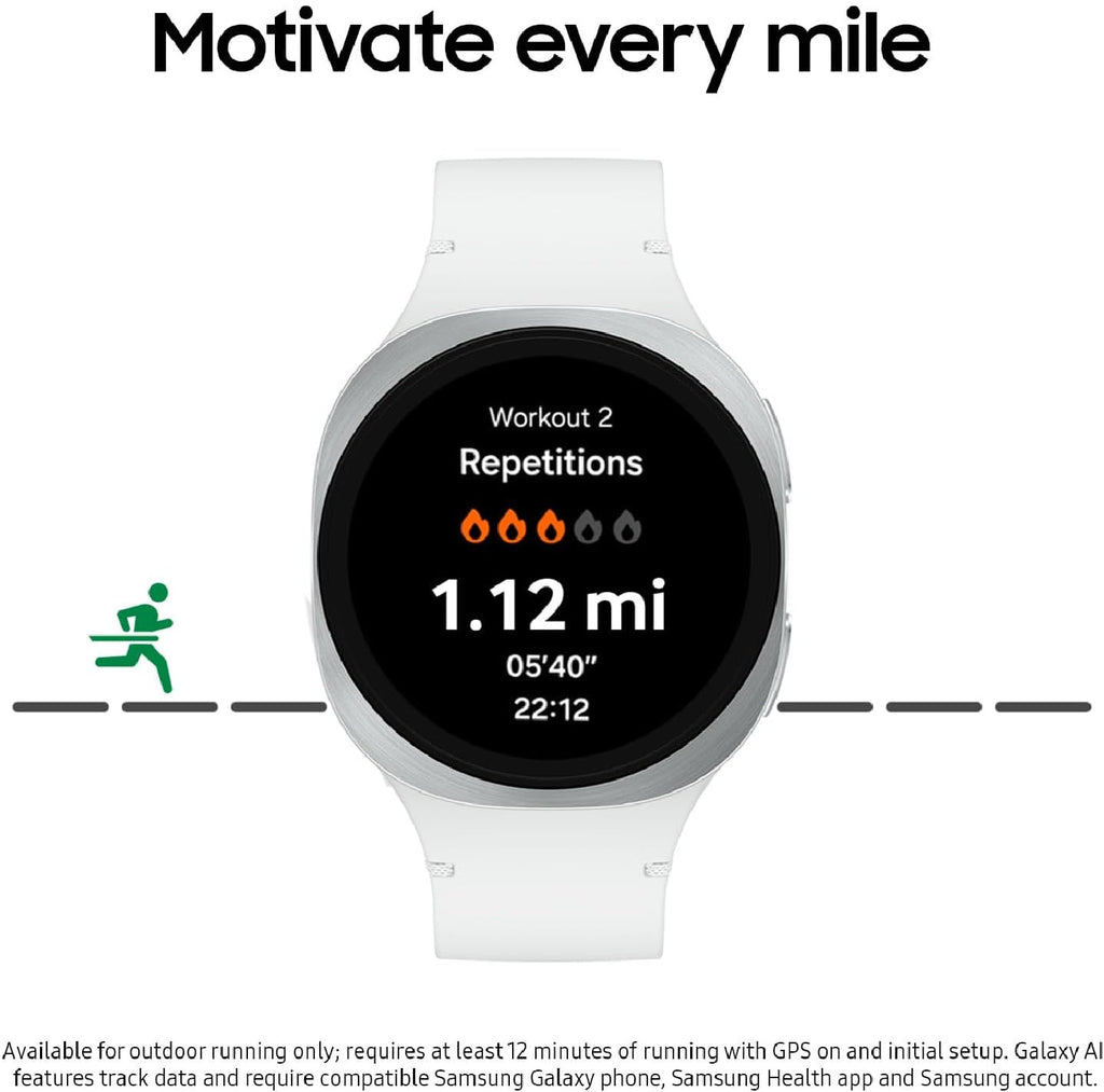 Présentation : Montre connectée Samsung Galaxy Watch 8 (2025) 44 mm Bluetooth, design coussin, suivi d'activité, coaching du sommeil et de la course à pied, score d'énergie, suivi de la fréquence cardiaque, couleur graphite, version américaine, garan
