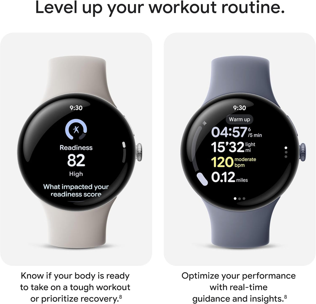 Google Pixel Watch 4 (45 mm) - Montre connectée Android avec suivi de la fréquence cardiaque et du sommeil - Autonomie de 40 heures - Suivi d'activité - Intelligence artificielle Google - Boîtier en aluminium noir mat - Bracelet actif Obsidian -