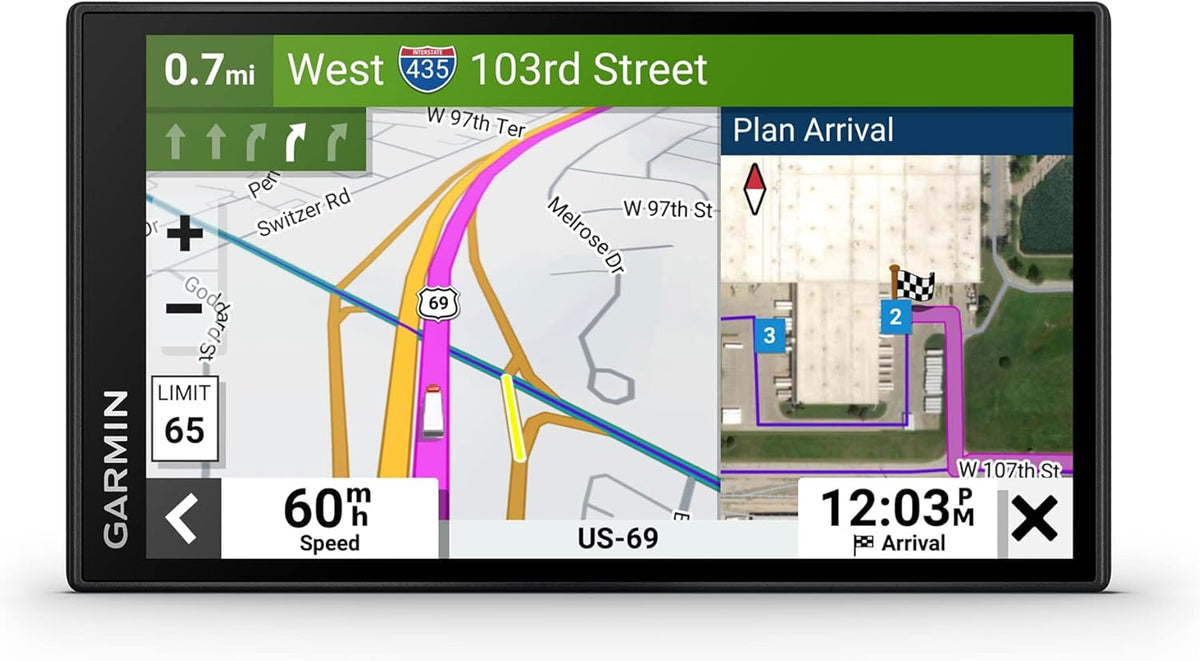 Garmin dezl OTR610 écran généreux facile à lire 6 pouces, GPS pour camions, routage personnalisé, imagerie satellite haute résolution