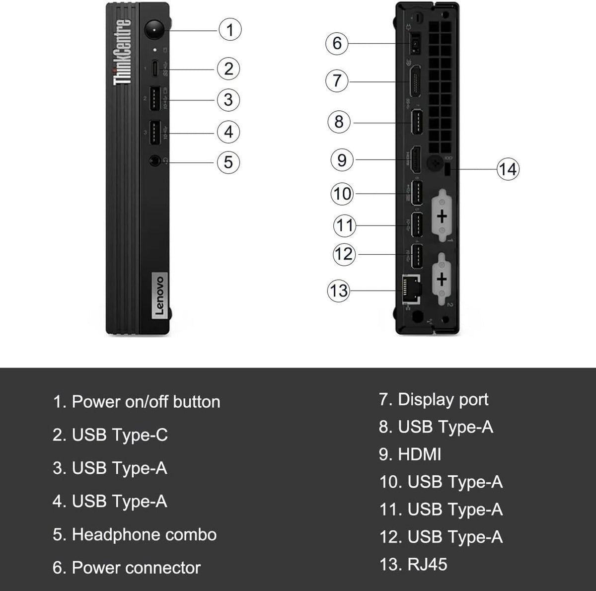 Ordinateur de bureau professionnel ultra-au format compact Lenovo ThinkCentre M70q Gen 4 MFF 1L, 32 Go de RAM DDR5, SSD PCIe de 1 To, processeur Intel Core i5-13400T à 10 cœurs (supérieur au i7-12700T), Wi-Fi 6, HDMI, DisplayPort, Windows 11 Pro…