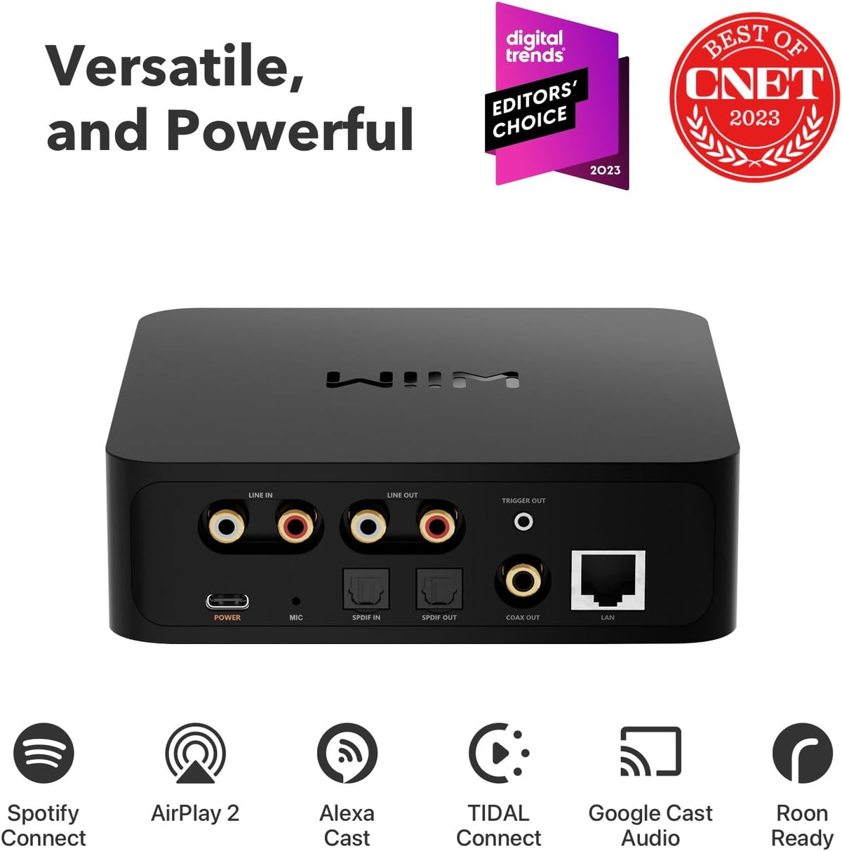 Récepteur WiiM Pro AirPlay 2, Google Cast Audio, streamer multiroom WiFi compatible doté de Alexa, Siri et Google Assistant. Diffusez de l'audio haute résolution depuis Spotify, Amazon Music, Tidal et bien plus encore.