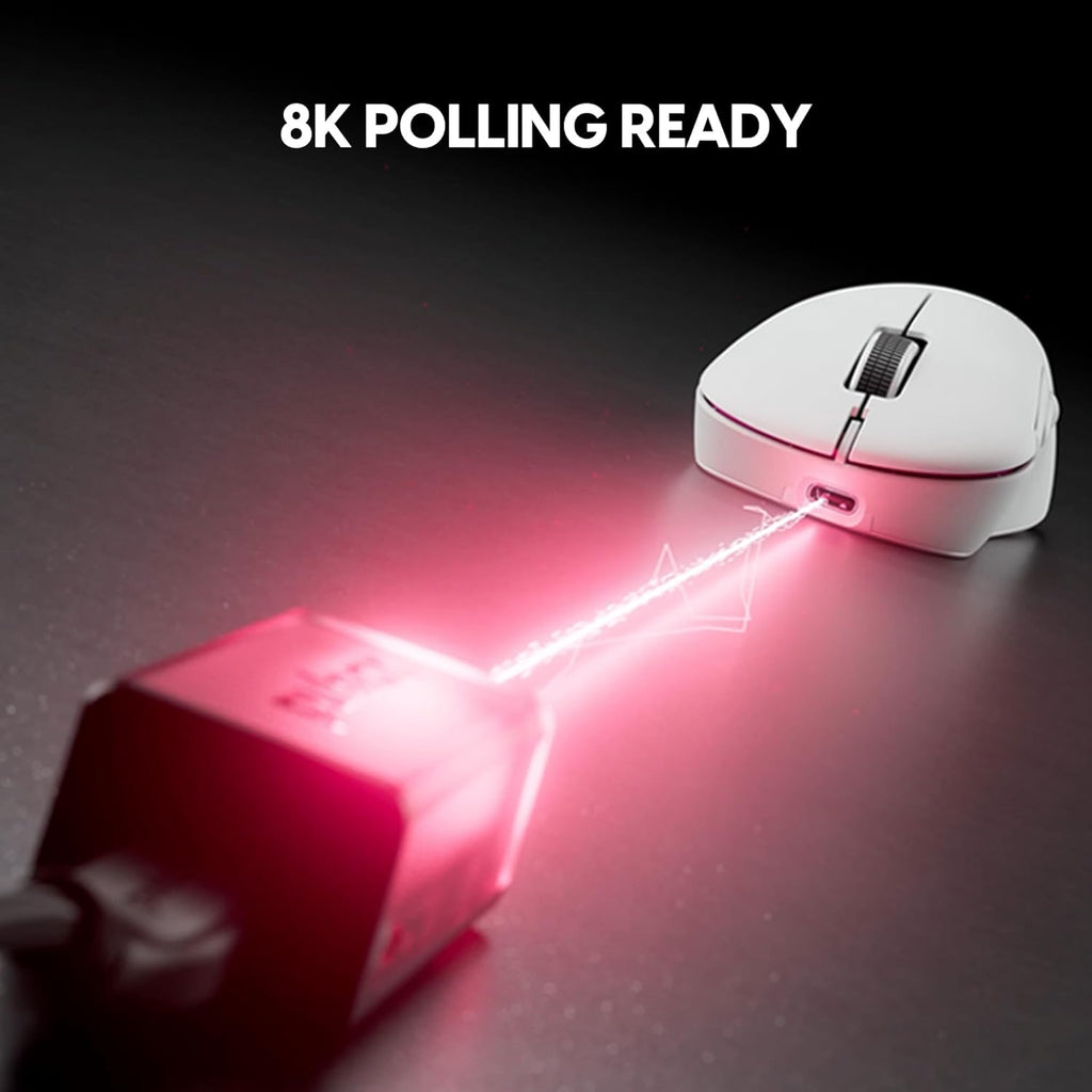 Souris de jeu à connectivité sans fil Pulsar Gaming Gears ZywOo The Chosen Mouse, ultra-légère (59 g), commutateur optique, 32 000 DPI, 750 IPS, capteur XS-1, compatible 8K (taille moyenne, blanche)