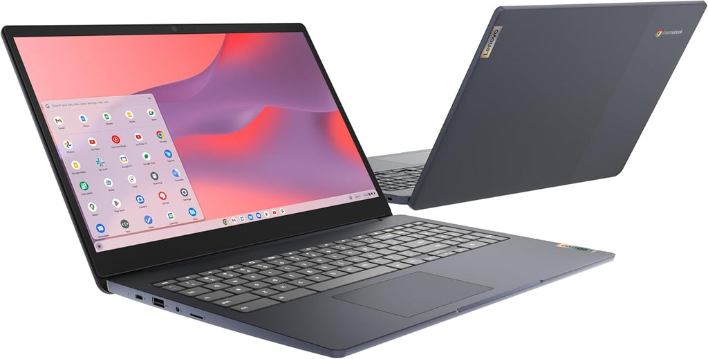 Chromebook Lenovo IdeaPad 3i, écran FHD 15,6 pouces, processeur Intel Celeron N4500, 8 Go de RAM, 64 Go de stockage eMMC, résolution 1920 x 1080 pixels, webcam 720p, Chrome OS, bleu abysse