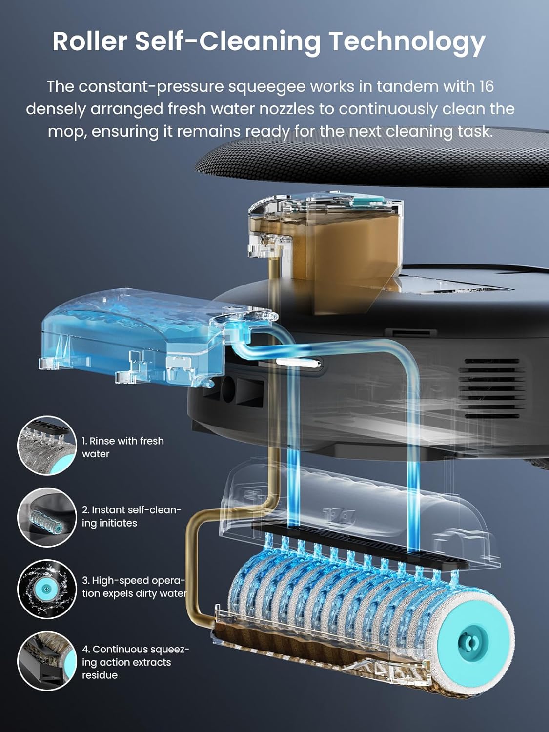 Aspirateur et laveur robot Lefant LiDAR, aspiration de 18 000 Pa, détection d'obstacles PSD 2.0, aspirateur robot tout-en-un doté de vidage automatique après 120 jours, lavage autonettoyant, séchage automatique, compatible Wi-Fi 2,4 GHz/5 GHz, M5 Pro