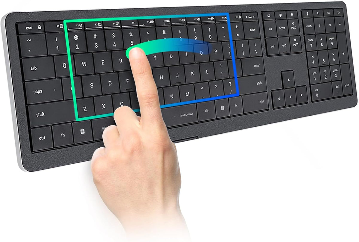 CLVX 1 Windows | Clavier IA tactile et gestuel | Bluetooth et USB-C | Touches ciseaux silencieuses à profil bas | Rétroéclairage RGB interactif | Châssis en aluminium | Compatible Windows/Linux/Android – Modèle pratique