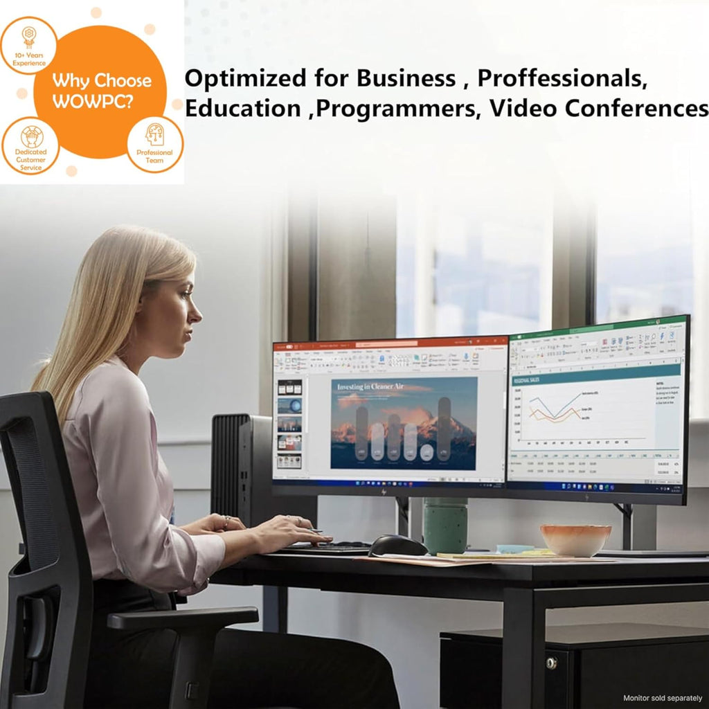 Ordinateur de bureau professionnel HP ProDesk 400 G9 SFF, processeur Intel, 32 Go de RAM, SSD PCIe de 1 To, double affichage 4K, USB-C, HDMI, RJ-45, Wi-Fi, clavier et souris doté de connectivité filaires, Windows 11 Professionnel
