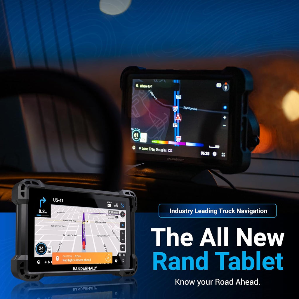 Navigateur GPS pour camions Rand McNally RANDTAB7 7 pouces doté de les meilleurs itinéraires personnalisés du secteur : Rand Navigation 2.0 doté de cartes 2025