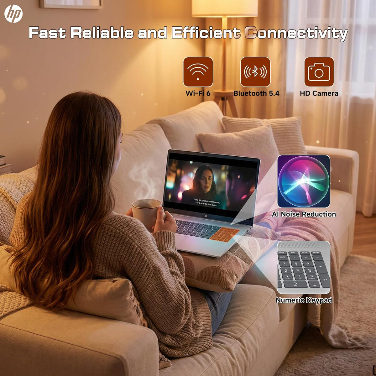 Ordinateur compact portable HP 2026 17 pouces tactile, Windows 11 Pro, Copilot AI, AMD Ryzen 5 7430U, écran tactile HD+ antireflet de 17,3 pouces, 32 Go de RAM, SSD de 2 To, charge rapide, webcam HD, Wi-Fi 6, Bluetooth 5.4, accessoires