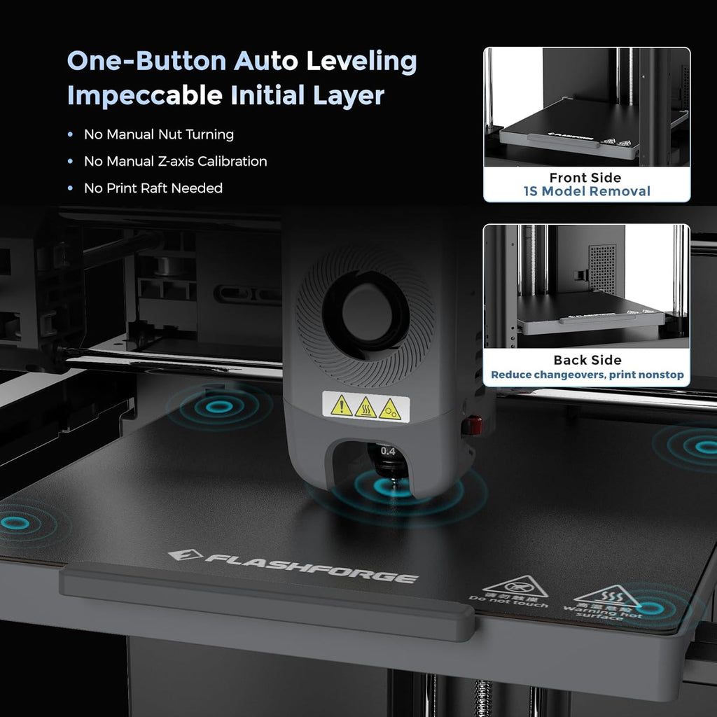 Imprimante 3D Adventurer 5M doté de nivellement automatique et grande vitesse