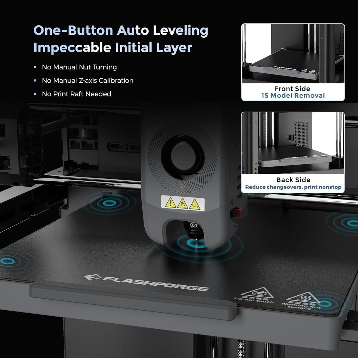 Imprimante 3D Adventurer 5M doté de nivellement automatique et grande vitesse